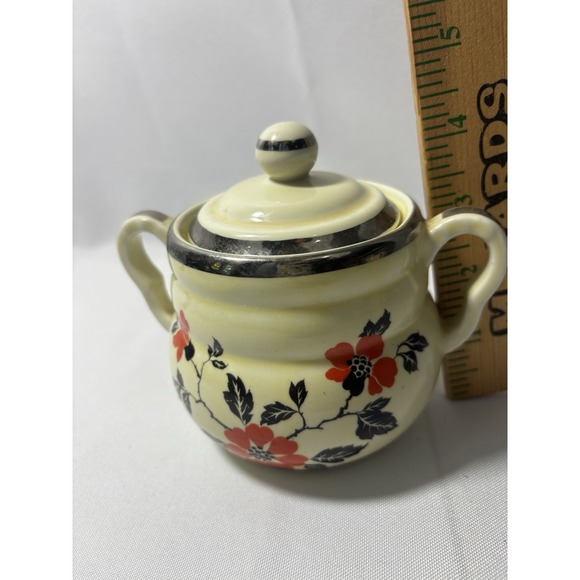 🌸Hall's Superior Quality Red Poppy Sugar & Creamer & Tea Pot With Lids - Picture 15 of 15